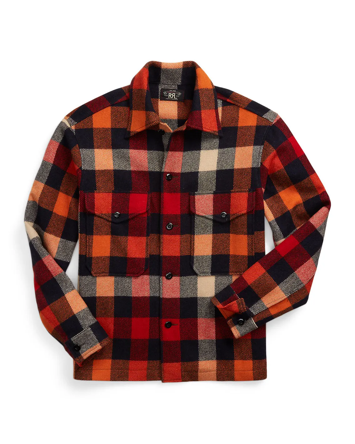 RRL Wool Blend Shirt Jacket - Orange Multi | Long Sleeve Shirts RRL Wool Blend Shirt Jacket - Orange Multi | Long Sleeve Shirts